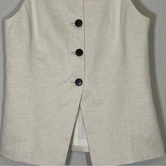 Madewell NWT Crewneck Cutaway Vest in Drapey Twill Size 0 in Vintage Ivory - Picture 8 of 12